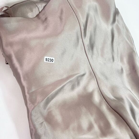 Reverly Dress Womens 4 gray Maxi One Shoulder Pleated Evening Gown Satin - Picture 15 of 15